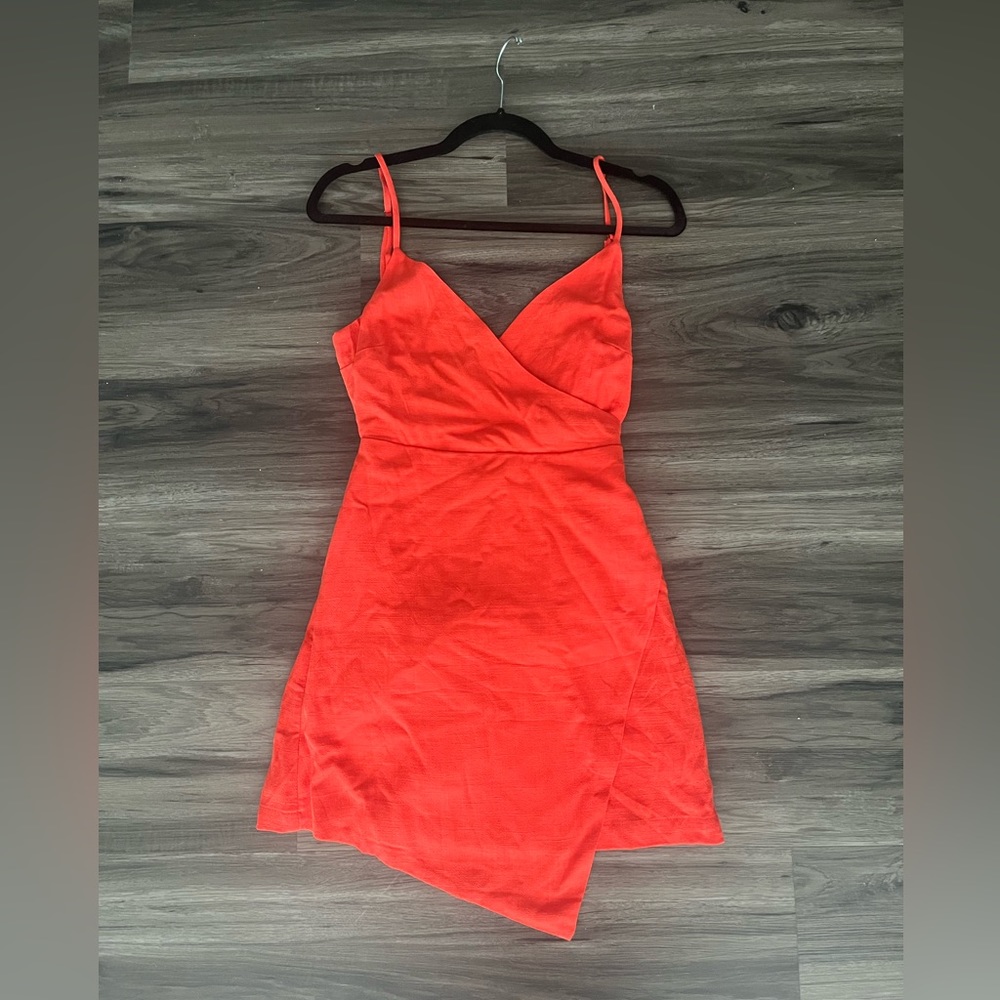 SOLD: Lulus - new with tags - salmon pink tie back asymetrical dress